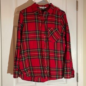 Old Navy Red Tartan Print Button Down